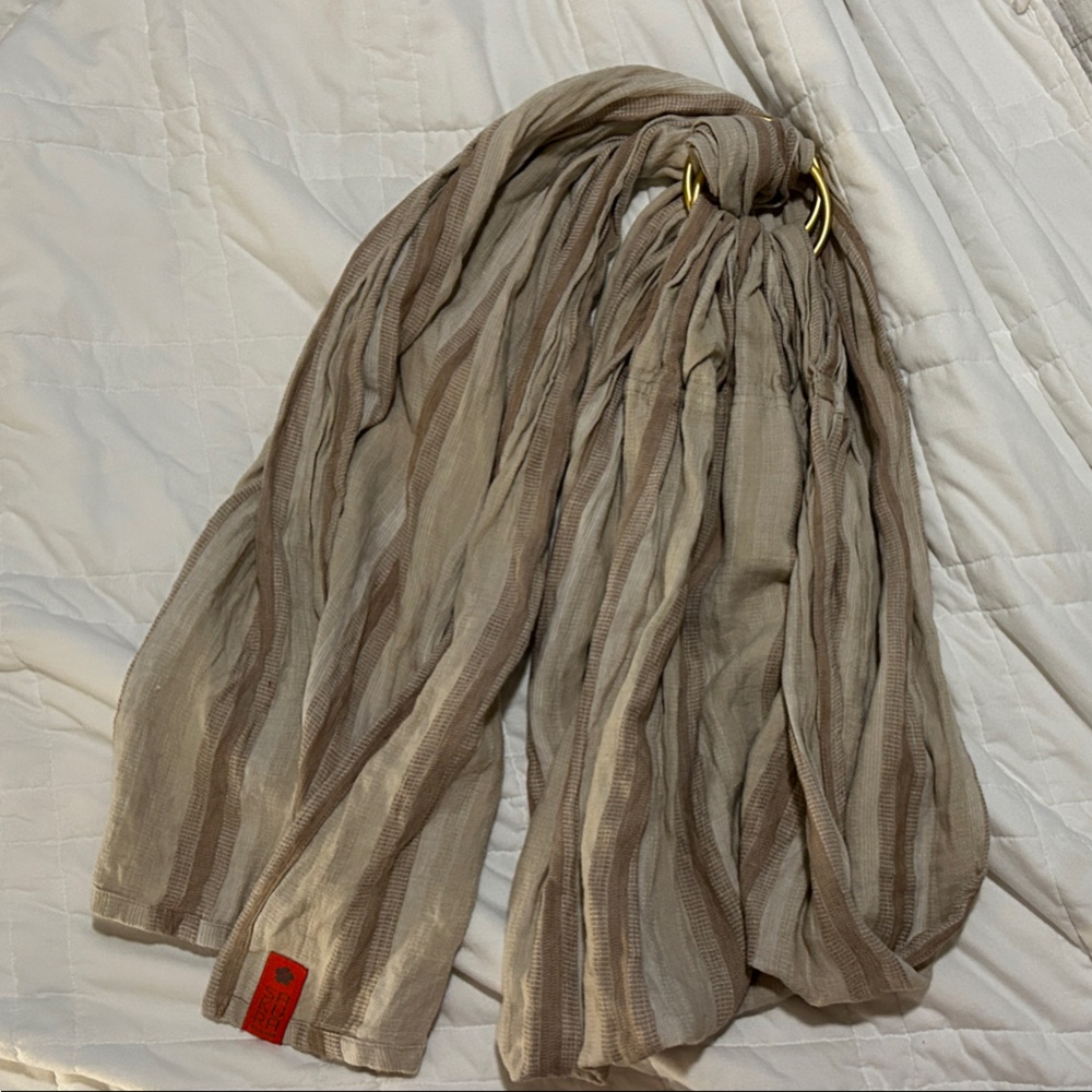 Linen Striped Beige Ring Sling